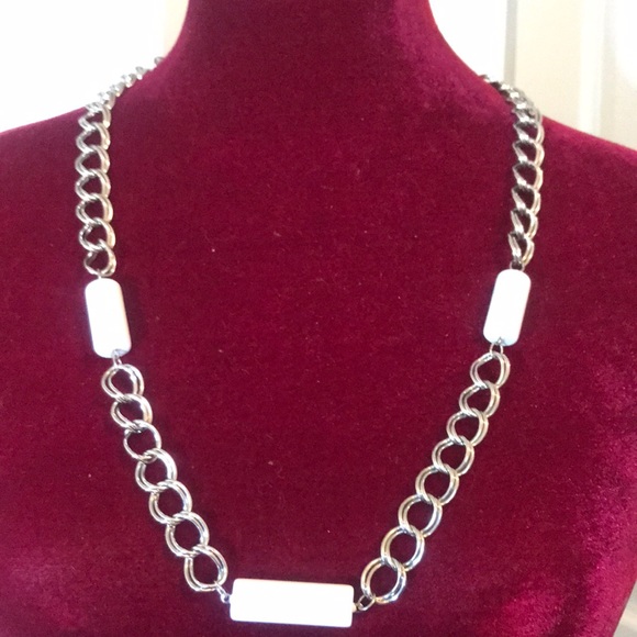 Park Lane silver tone chain barrel bead necklace, boxed new condition - Picture 2 of 9